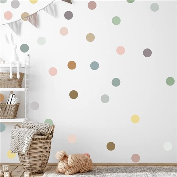 2-inch Polka Dot Wall Decals For Girl Bedroom150 Boho Rainbow Wall Decal Sticker - Picture 4 of 7